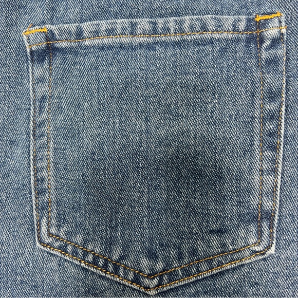 FOREVER 21 LOS ANGELES High Rise Jean Shorts Cuff Hem Medium Wash Size 31 - Picture 5 of 6